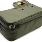 Large Storage Case with TSA Combination Lock Bag, Portable Carbon Lined, XL Medicine Lockable Box for Travel & Home Secured Box Organizer Divider Jars Accessories, Removable Tray (Green)