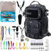 103PCS Fishing Tackle Bag, Fishing Gear for Men Adults, Camouflage Backpack with Rod Holder Tackle Box, Waterproof Sling Fishing Tackle Storage Bags & Wraps, for Fishing, Camping, Hiking