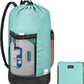 BALEINE 150L Laundry Bag Backpack, 900D Oxford Fabric Large Travel Laundry Bags with Shoulder Straps and 2 Mesh Pockets for College Dorm, Apartment, Laundromat (Sky Blue, 150L)