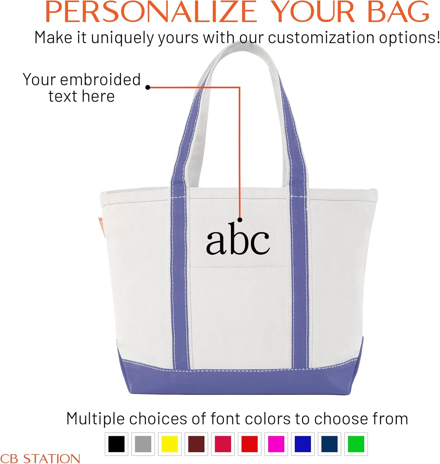CB STATION Medium Classic Canvas Tote Bag for Women, Top Zipper Closure, Outer Pocket, Daily Essentials, Groceries, Traveling