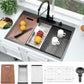 33 Inch Black Drop In Kitchen Sink Workstation-Bokaiya 33x22 Black Stainless Steel Kitchen Sinks Top Mount Ledge Workstation 16 Gauge 10" Deep Single Bowl Kitchen Sink with Cutting Board