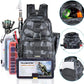 PLUSINNO Fishing Backpack, Fishing Bag, Waterproof Fishing Sling Tackle Bag For Fishing Gear With Rod Holder, Fishing Gifts for Men