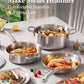 Stainless Steel Cookware Set,Tir-Ply Pots and Pans Set,10 Pcs Stainless Steel Induction Kitchen Cookware Sets,PFOA Free, Frying Pans,Saucepans,Saute Pan & Stock Pot,Compatible with All Cooktops