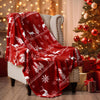 PHF Printed Fleece Throw Blanket, No Shed No Pilling Ultra Soft Plush Cozy Xmas Prints Theme Home Décor Flannel Blanket for Bed, Sofa, Couch and Gift, 50" x 60", Reindeer and Trees, Red