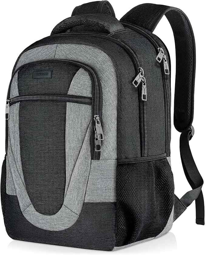 BIKROD Backpack for Men and Women, Extra Large School Backpacks for Teens, Water Resistant Back Pack Fits 17 Inch Laptop, Business Anti Theft Sturdy Computer Bag Gifts, Blackgrey