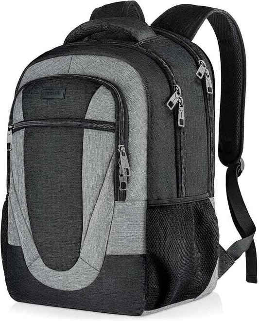 BIKROD Backpack for Men and Women, Extra Large School Backpacks for Teens, Water Resistant Back Pack Fits 17 Inch Laptop, Business Anti Theft Sturdy Computer Bag Gifts, Blackgrey