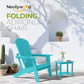 Folding Adirondack Chair - Extended Ergonomic Backrest, Cup Holder - Easy Assembly - Durable HDPE Plastic, Weather Resistant & Maintenance-Free - Lawn, Patio, Deck Supports 400lbs Aruba