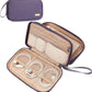 NISHEL Travel Cord Organizer Case, Double Layers Tech Electronic Bag, Essentials for Charger, Cable, Phone, Flash drive, Purple