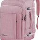 Carry On Backpack for Women, 50L Travel Backpack Flight Approved, Expandable Backpack For Airplanes, 17 Inch Laptop Backpack, Luggage Suitcase Daypack Lightweight Business Weekender Bag, Pink