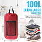 Portable Laundry Bag Backpack with Adjustable Straps, Drawstring Closure & Mesh Pocket - Perfect for College, Apartments, Camping (Red)