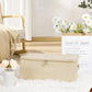 ANMINY Storage Bins with Zipper Lids 13 Qt Lidded Fabric Storage Boxes Baskets Cubes with Handles Collapsible Washable Cotton Linen Closet Shelf Clothes Organizer Containers - Beige, Small