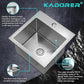 15 x 15 Inch Drop In Kitchen Bar Sink, Stainless Steel Single Bowl Topmount Bar Prep Sink Small Kitchen Sink with Basket Strainer