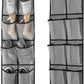 KEEPJOY Over The Door Shoe Organizer 2 Pack,Mesh Pockets Hanging Shoe Rack Over The Door,Shoe Storage Closet with 4 Hooks,Washable and Breathable Fabic,Large Size 57.5×12.6inch(Grey)