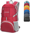 ZOMAKE Lightweight Packable Backpack 35L, Light Foldable Backpacks Water Resistant Collapsible Hiking Bag, Compact Folding Day Pack for Travel Camping(Red) - Roamly