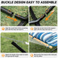2 Person Outdoor Hammock with Stand, Cotton Rope Hammock with Polyester Pad, Adjustable Steel Frame, Portable with Carrying Bag – for Patio, Backyard, Garden, Beach, Blue Stripe