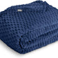 Bare Home Textured Fleece Blanket - Throw/Travel - Ultra-Soft Lightweight for Bed, Sofa, and Couch - Luxury Microplush - Cozy Warm Blanket (Throw/Travel, Waffle Dark Blue)