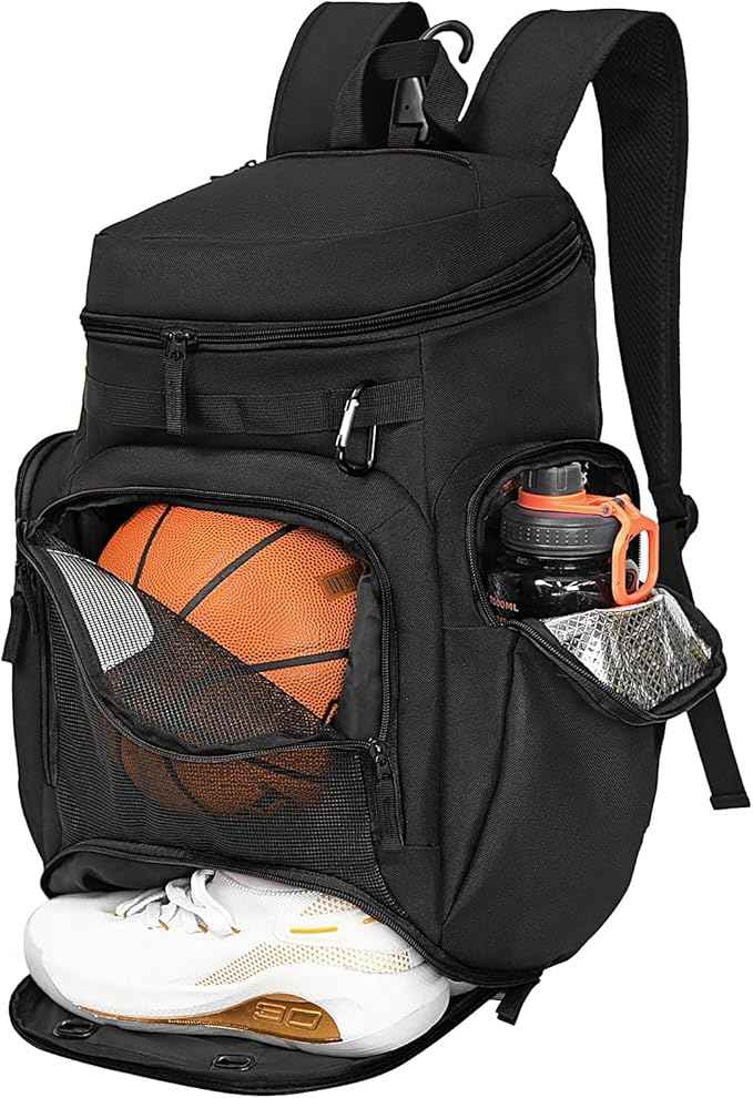 LARIPOP Basketball Backpack Bag with Ball Compartment Ventilated Shoe Compartment for Men Youth Soccer Volleyball Training