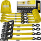 AUGO Heavy Duty Ratchet Straps & Soft Loops – Pack of 4 Extra Strong 1.5” by 10’ Ratchet Straps w/S-Hook Safety Latches & 4 Soft Loop Tie Downs – 4400Lb Break Strength for Motorcycles, ATVs, Etc.