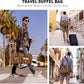 Wildroad Waxed Canvas Genuine Leather 50L Waterproof Duffle Bag - Vintage Travel Weekender Overnight Carry On - Roamly