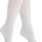 Cotton Compression Socks for Women & Men. 15-20 mmHg Support Knee-High Solid White S/M
