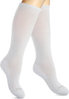 Cotton Compression Socks for Women & Men. 15-20 mmHg Support Knee-High Solid White M/L