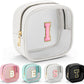 YOOLIFE Initial Make Up Bag Travel Toiletry Bag, Clear Makeup Bag Preppy Cosmetic Bags Organizer Travel Essentials Gifts for Women Teen Girlfriend Teacher Mom Birthday Mothers Day Gifts White I