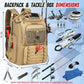 Fishing Tackle Backpack,Tackle Bag with 2 Rod Holders,Water-Resistant Large Storage Fishing Gear and Equipment (B-Khaki)