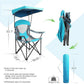 ALPHA CAMP Heavy Duty Canopy Camping Chair, 350 lbs Capacity Oversized Folding Chair with Adjustable Sunshade, Portable Sunshade Chair with Cup Holder for Beach, Fishing, Outdoor