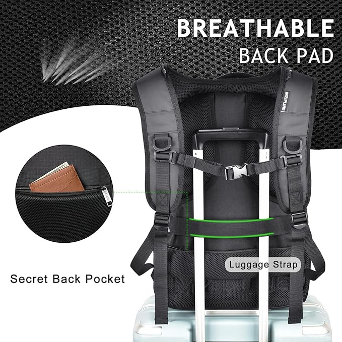 Activated Carbon Lined Backpack Bag With Comb Lock & Hoodie Water Resistant,Anti Theft Laptop Daypack Travel bags for Men & Women Travel