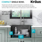 KRAUS Bellucci 18-inch Granite Workstation Drop In Top Mount Single Bowl Kitchen Sink in Metallic Black with Accessories, KGTW12-18MBL