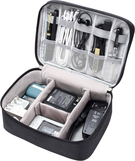 VOCUS Electronics Organizer Travel Cable Organizer Bag for Electronics Accessories, Portable Tech Carring Large Storage Case for Charger, Cord, Power Bank, Hardware