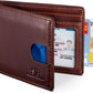 SERMAN BRANDS RFID Blocking Slim Bifold Genuine Leather Thin Minimalist Front Pocket Wallets for Men Billfold Wallet Men Gift