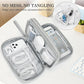 FYY Electronic Organizer, Large Travel Cable Organizer Bag Pouch Electronic Accessories Carry Case Portable Waterproof Double Layers All-in-One Storage Bag for Cable, Cord, Charger, Phone, Grey