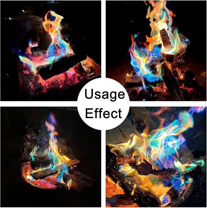 Magical Flames Fire Color Changing Packets for Fire Pit (7.05oz) - Flame Color Changer Packets for Campfires, Indoor/Outdoor Fireplace & Bonfires, Camping Essentials with Rainbow Magic Flames 1 Bottle