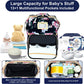 Diaper Bag Backpack Waterproof Baby Bag Large Capacity Multifunction Nappy Bags Floral Insulated Durable Travel Maternity Back Pack with Changing Station for Baby （Black）