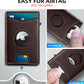 Airtag Wallet for Men,with Money Clip Gift Boxed,Slim Front Pocket Wallet RFID Blocking Metal Case Smart Pop-up Credit Card Holder in Magnetic Leather Flip