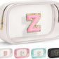 YOOLIFE Initial Makeup Bag Travel Toiletry Bag, Clear Makeup Bag Preppy Cosmetic Bag Clear Makeup Bags With Zipper Girlfriend Teacher 7 Year Old Girl Gifts Daughter Gifts Swim Gifts For Girls White Z