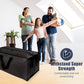 12 Pack Large Strong Moving Bags with Zippers & Carrying Handles - Water-Resistant - Heavy Duty Storage Tote for Space Saving Moving Storage, Fold Flat, Alternative to Moving Box (Black)