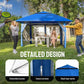CROWN SHADES 13x13 Pop Up Gazebo, Canopy Tent, Gazebos on Clearance - Outdoor Gazebo for Backyard & Patio Furniture - Carpa Pop Up Tent with Wheeled STO-N-Go Cover Bag (Blue)
