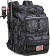 HAMBOLY Fishing Backpack with Rod Holders, 40L Tackle Box Backpack for Fishing Gear, Waterproof Fishing Bag for Men
