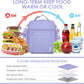 NOL Nylon Waterproof Kids Lunch Bag, Insulated Lunch Bag, Lunch box Cooler, Reusable, Zip Closure with Buckle Handle Holds Lunch Box, Snacks & Water Bottle for School Work,Light purple