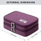 mygreen Electronics Travel Organizer Storage Bag, Double Layer Universal Traveling Gear Accessories Carrying Cover Pouch for iPad Mini Cables Phone Chargers Adapter Flash Hard Drive and More Purple