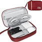 Travel Cable Organizer Bag Pouch Electronic Accessories Carry Case Portable Waterproof All-in-One Storage Bag for Cable,Charger, Phone, Hard Drive，SD Card-Wind Red