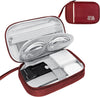 Travel Cable Organizer Bag Pouch Electronic Accessories Carry Case Portable Waterproof All-in-One Storage Bag for Cable,Charger, Phone, Hard Drive，SD Card-Wind Red