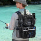 HXLGMD Fishing Backpack with Rod Holders,43L Large Water Resistant Tackle Bag Storage Gear and Equipment with Cooler for Men Fishing, Camping, Hiking, Khaki