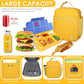 NOL Nylon Waterproof Kids Lunch Bag, Insulated Lunch Bag, Lunch box Cooler, Reusable, Zip Closure with Buckle Handle Holds Lunch Box, Snacks & Water Bottle for School Work, Earth-yellow