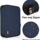 BUBM Double Layer Electronic Accessories Organizer, Travel Gadget Bag for Cables, USB Flash Drive, Plug and More, Perfect Size Fits for iPad Mini (Medium, Dark Blue)