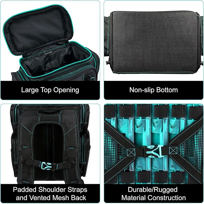 Evolution Fishing Drift Series Tackle Backpack, Outdoor Rucksack w/ 6 Fishing Tackle Trays, Heavy Duty