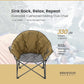 ARROWHEAD OUTDOOR Oversized Heavy-Duty Club Folding Camping Chair with Pocket, Cup Holder, Portable, Padded, Moon, Round, Saucer, Supports 330lbs, Carrying Bag