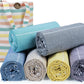 HILLFAIR Cotton Turkish Beach Towels- Lightweight Sand Free Peshtemal Hammam Towels for Bath Swim Yoga Spa- XXL Oversized Beach Towel (39 x 72 inch - 6 Pack Multicolor)